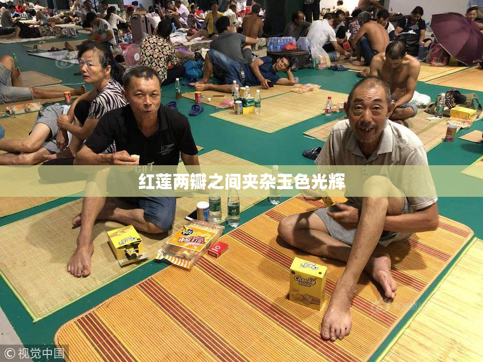 红莲两瓣之间夹杂玉色光辉