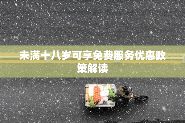 未满十八岁可享免费服务优惠政策解读