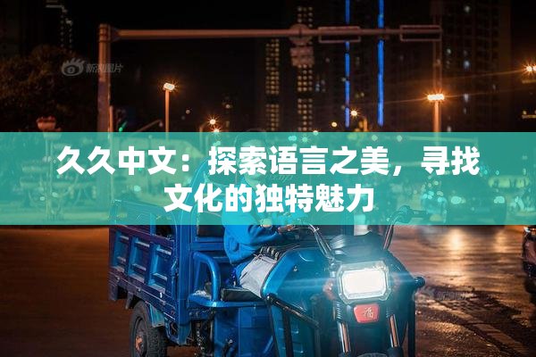 久久中文：探索语言之美，寻找文化的独特魅力
