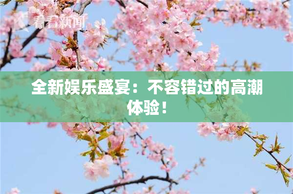 全新娱乐盛宴：不容错过的高潮体验！