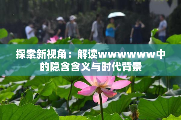 探索新视角：解读wwwwww中的隐含含义与时代背景