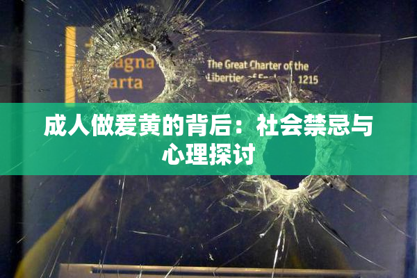 成人做爰黄的背后：社会禁忌与心理探讨