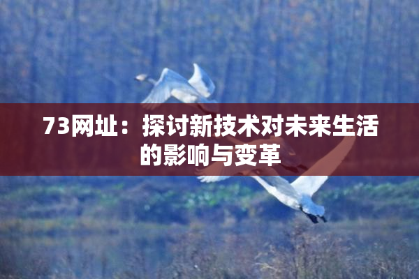 73网址：探讨新技术对未来生活的影响与变革