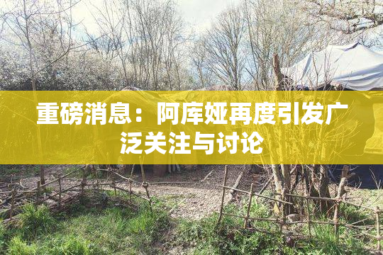 重磅消息：阿库娅再度引发广泛关注与讨论