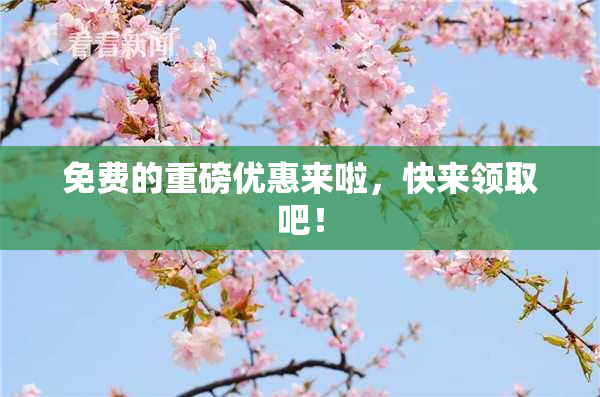 免费的重磅优惠来啦，快来领取吧！