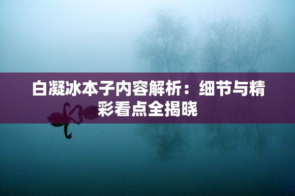白凝冰本子内容解析：细节与精彩看点全揭晓