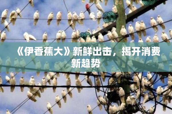 《伊香蕉大》新鲜出击，揭开消费新趋势