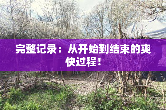 完整记录：从开始到结束的爽快过程！