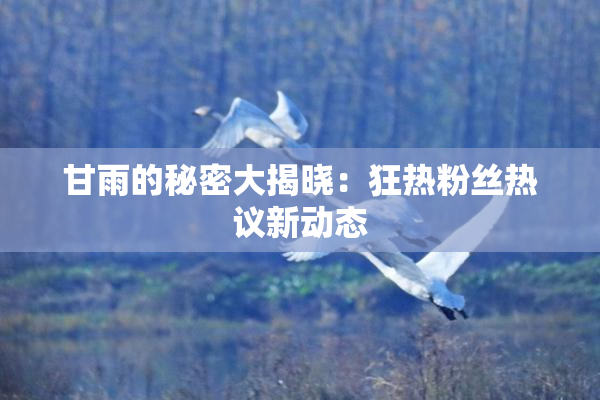 甘雨的秘密大揭晓：狂热粉丝热议新动态