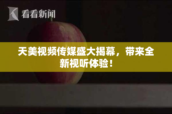 天美视频传媒盛大揭幕，带来全新视听体验！