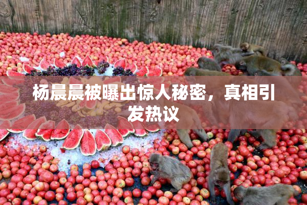 杨晨晨被曝出惊人秘密，真相引发热议