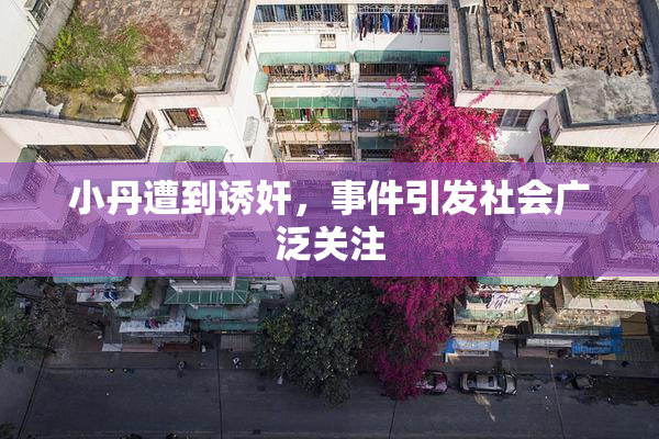 小丹遭到诱奸，事件引发社会广泛关注