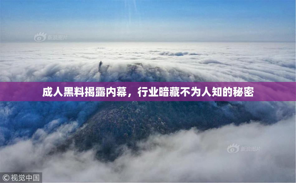 成人黑料揭露内幕，行业暗藏不为人知的秘密