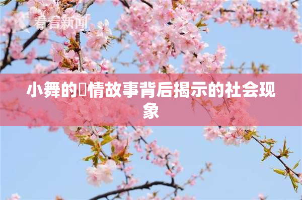 小舞的婬情故事背后揭示的社会现象
