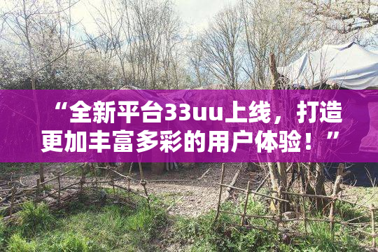 “全新平台33uu上线，打造更加丰富多彩的用户体验！”