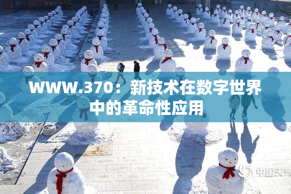 WWW.370：新技术在数字世界中的革命性应用