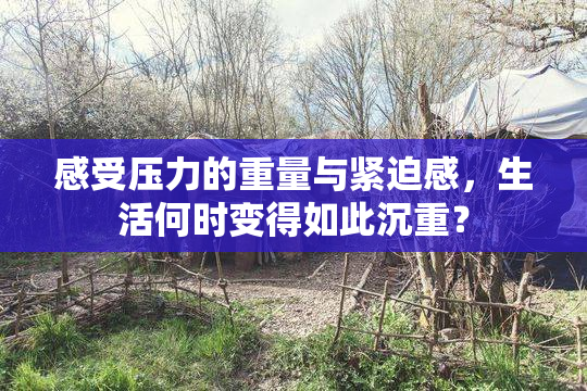 感受压力的重量与紧迫感，生活何时变得如此沉重？
