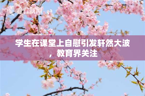 学生在课堂上自慰引发轩然大波，教育界关注