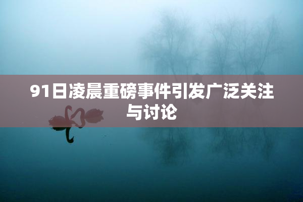91日凌晨重磅事件引发广泛关注与讨论
