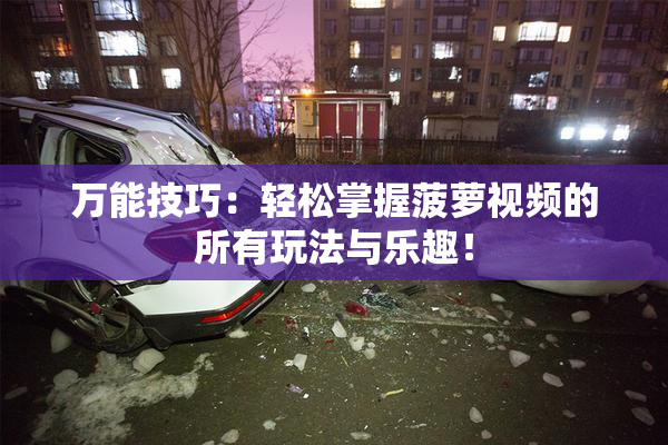 万能技巧：轻松掌握菠萝视频的所有玩法与乐趣！
