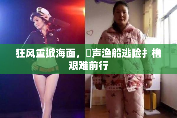 狂风重掀海面，喿声渔船逃险扌橹艰难前行