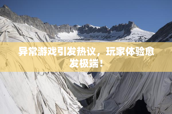 异常游戏引发热议，玩家体验愈发极端！