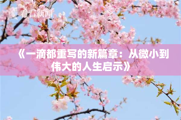 《一滴都重写的新篇章：从微小到伟大的人生启示》