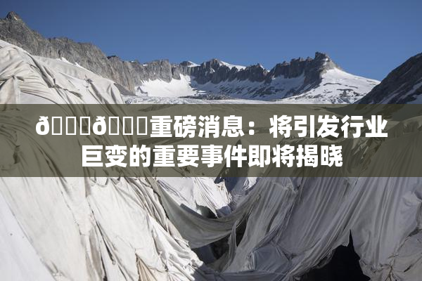 🔞🔞重磅消息：将引发行业巨变的重要事件即将揭晓