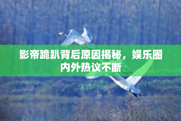 影帝跪趴背后原因揭秘，娱乐圈内外热议不断