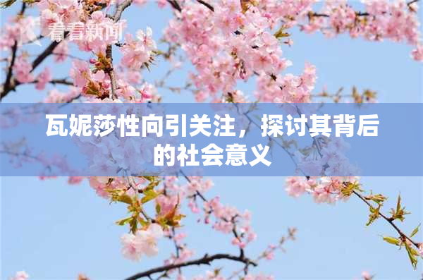 瓦妮莎性向引关注，探讨其背后的社会意义