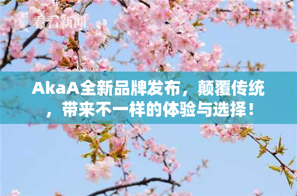 AkaA全新品牌发布，颠覆传统，带来不一样的体验与选择！