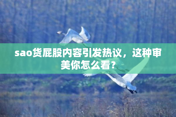 sao货屁股内容引发热议，这种审美你怎么看？