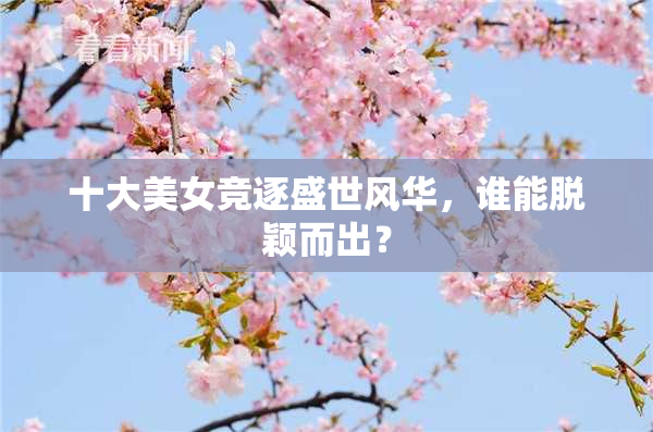 十大美女竞逐盛世风华，谁能脱颖而出？