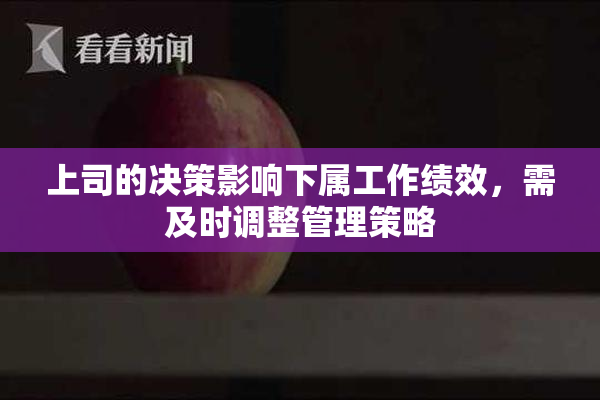 上司的决策影响下属工作绩效，需及时调整管理策略