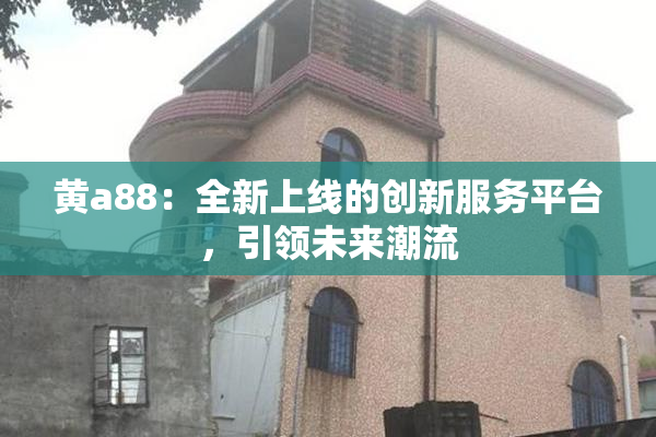 黄a88：全新上线的创新服务平台，引领未来潮流