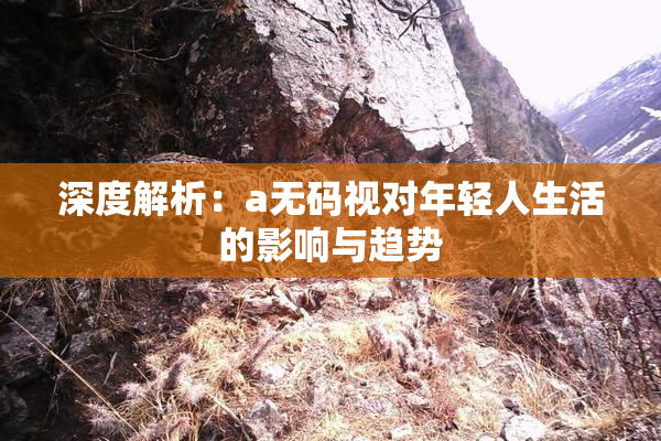 深度解析：a无码视对年轻人生活的影响与趋势