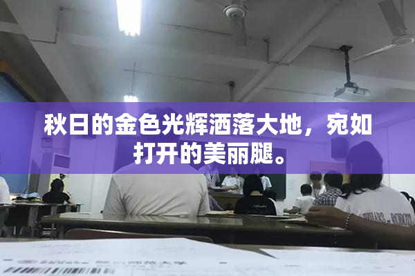 秋日的金色光辉洒落大地，宛如打开的美丽腿。