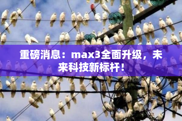重磅消息：max3全面升级，未来科技新标杆！