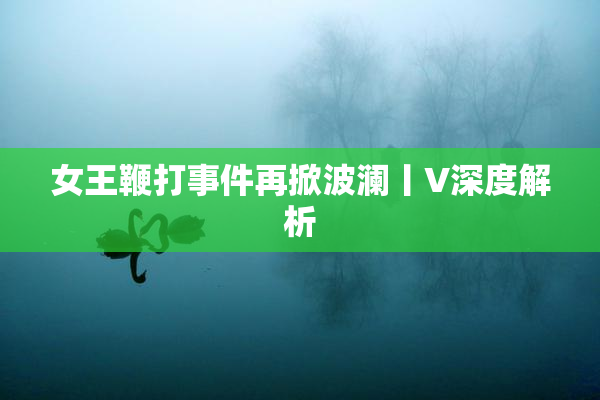 女王鞭打事件再掀波澜丨V深度解析