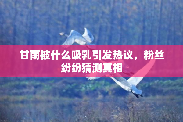 甘雨被什么吸乳引发热议，粉丝纷纷猜测真相