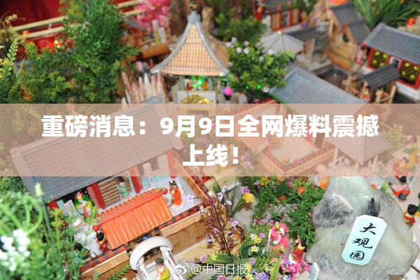 重磅消息：9月9日全网爆料震撼上线！