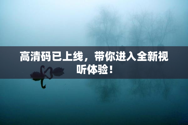 高清码已上线，带你进入全新视听体验！