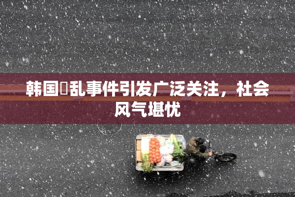 韩国婬乱事件引发广泛关注，社会风气堪忧