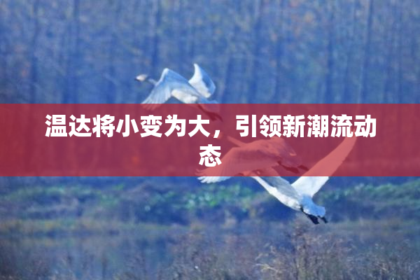 温达将小变为大，引领新潮流动态